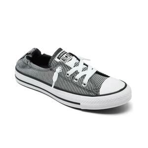 Converse Chuck Taylor All Star Womens Striped Athletic Sneakers Black White SZ 6